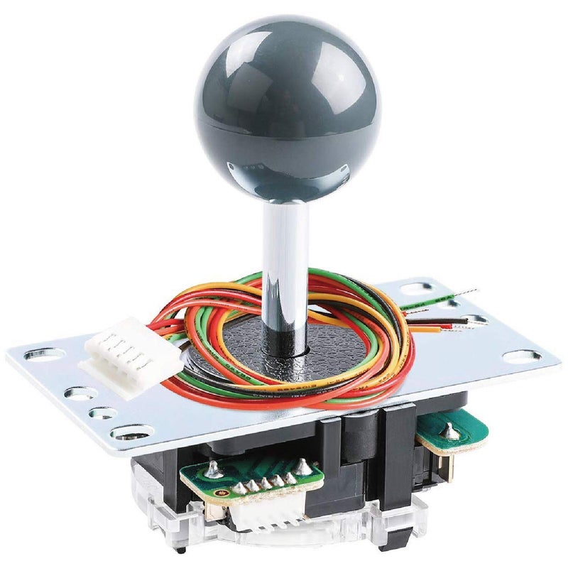 SANWA مجموعة عصا التحكم Sanwa JLF-TP-8YT + مجموعة أزرار دفع Sanwa 8 قطع OBSF-30 لون: رمادي - لألعاب الأركيد قابلة للتعديل 4 و 8 اتجاهات، متوافقة مع عصا التحكم Catz Mad SF4 Tournament S@NWA - Image 2